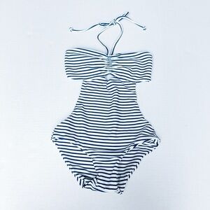 Mikoh - Blue and White Striped One Piece Swimsuit
